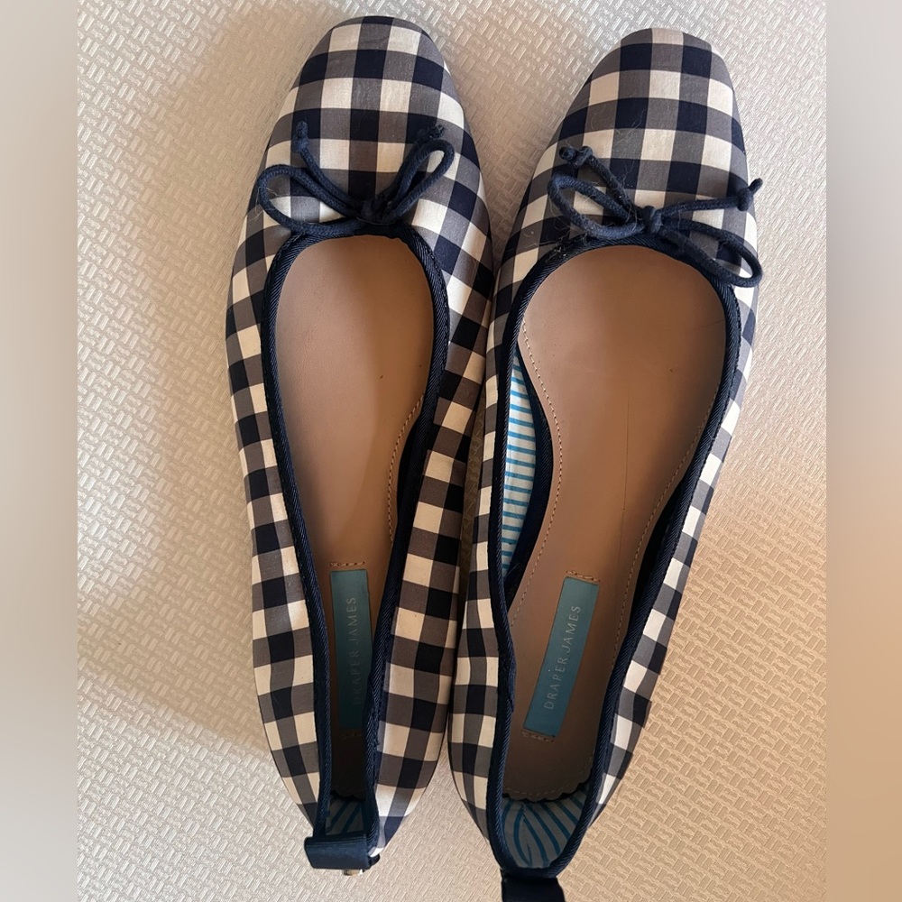 Draper James Black and White Gingham Ballet Flats